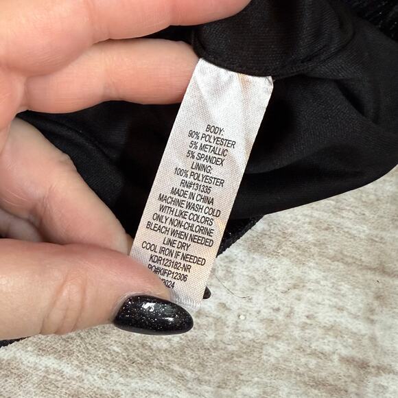 Urban Social Women’s XS Black Silver Metallic Velvet Strapless Midi Dress Retro - Picture 8 of 8